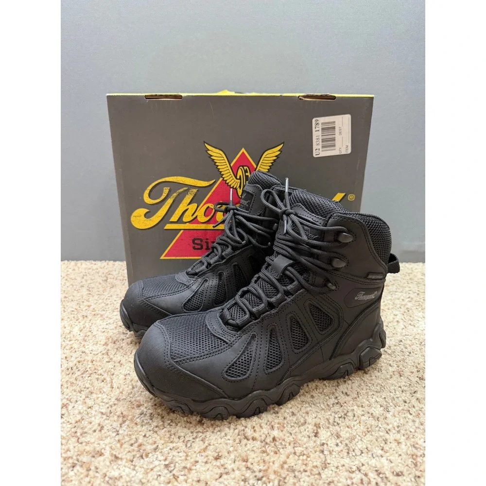Thorogood Gen-flex2‎ Tactical Boots Men's Black Composite Toe Side Zip 6M